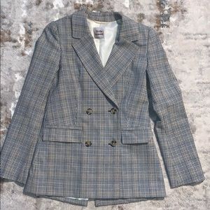 Little Moon Caluna Blazer - XXS- Plaid Grey